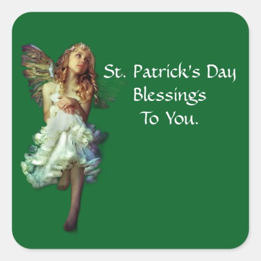 Angel Irish Blessings Square Sticker (Voorkant)