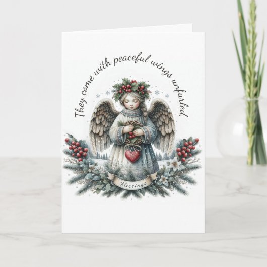 Angel It Came Upon A Midnight Clear Christmas Feestdagen Kaart (Voorkant)