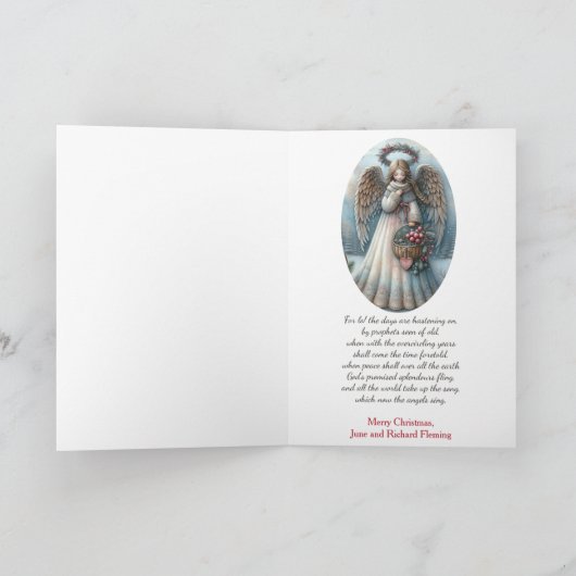 Angel It Came Upon A Midnight Clear Christmas Feestdagen Kaart (Binnen)
