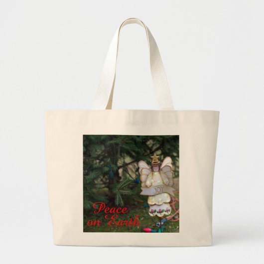 Angel Joy Vrede Op Aarde Grote Tote Bag (Voorkant)