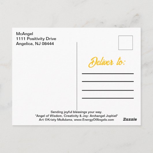 Angel Joy Wijsheid Creativiteit Aartsengel Jophiel Briefkaart (Achterkant)