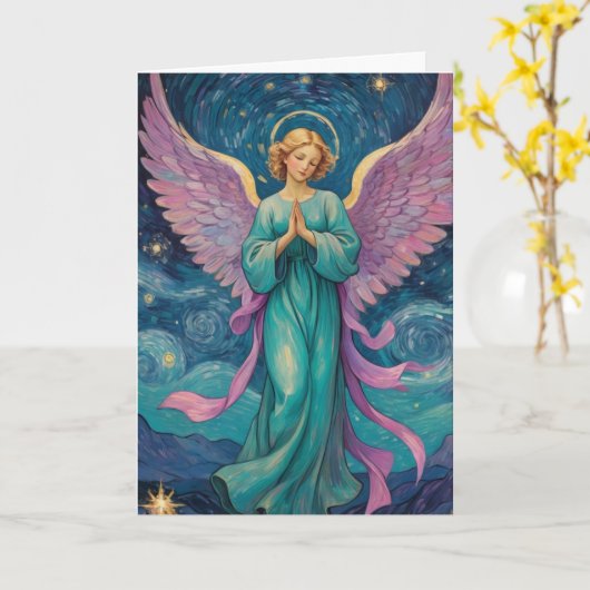  Angel Kaart met aangepaste tekst (Gele Bloem)