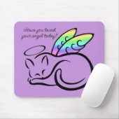 Angel Kat (Paars) Mousepad Muismat (Met muis)