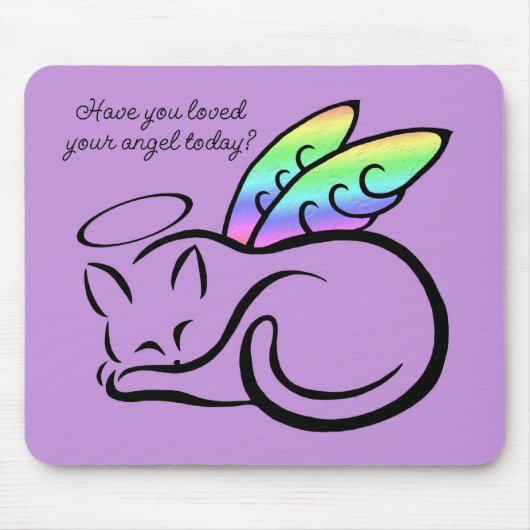 Angel Kat (Paars) Mousepad Muismat (Voorkant)