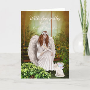 Angel kat voor het verlies van je huisdier kaart