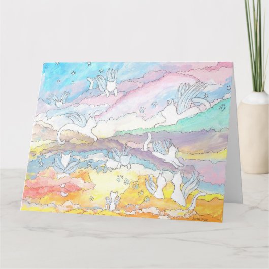 Angel-katten in de hemel, dierenverlies kaart (Voorkant)