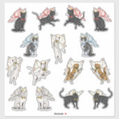 Angel-Katten met Wings Sticker (Vel)