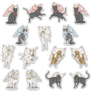 Angel-Katten met Wings Sticker