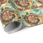  Angel kerst Cherub ouderwets Cadeaupapier (Rol Hoek)