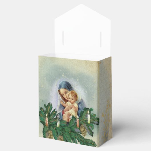 Angel-kerst en Jezus in het kaarslicht Bedankdoosjes (Geopend)