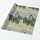 Angel-kerst en Jezus in het kaarslicht Cadeaupapier (Uitgerold)