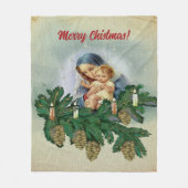 Angel-kerst en Jezus in het kaarslicht Fleece Deken (Voorkant)
