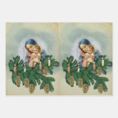 Angel-kerst en Jezus in het kaarslicht Inpakpapier Vel (Voorkant 3)