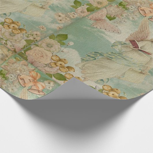 Angel kerstballons cadeaupapier (Hoek)