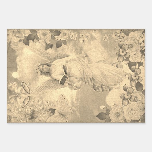 Angel kerstballons inpakpapier vel (Voorkant 3)