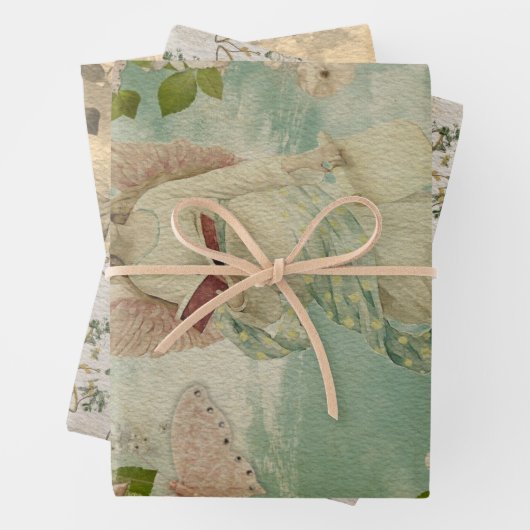 Angel kerstballons inpakpapier vel (In situ)