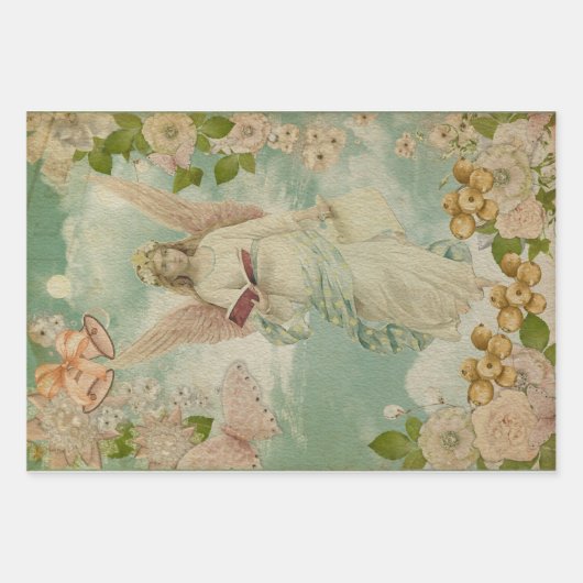 Angel kerstballons inpakpapier vel (Voorkant)