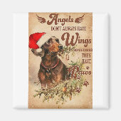 Angel kerstdachshunds magneet (Voorkant)