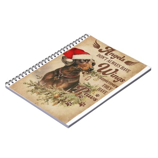 Angel kerstdachshunds notitieboek (Linkerzijde)