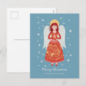 Angel-kerstfeestdag-Briefkaart Feestdagenkaart (Voorkant / Achterkant)