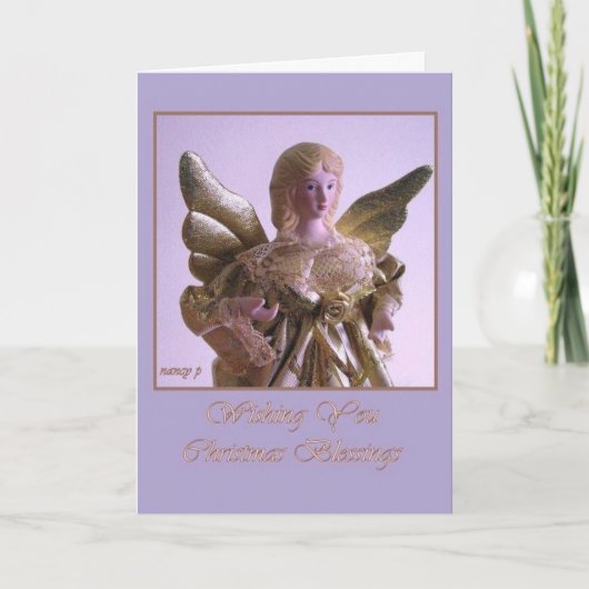 Angel-kerstkaart Feestdagen Kaart (Voorkant)