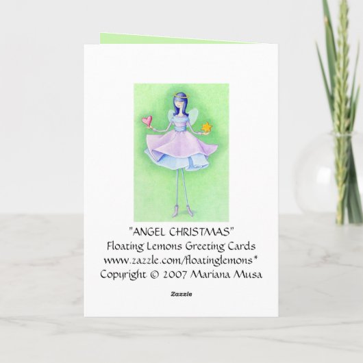 Angel-kerstkaart Feestdagen Kaart (Achterkant)