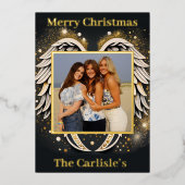 Angel-kerstkaart Folie Uitnodiging (Voorkant)