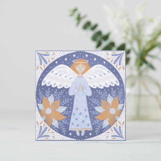 Angel-kerstkaart Kaart (Staand voorkant)