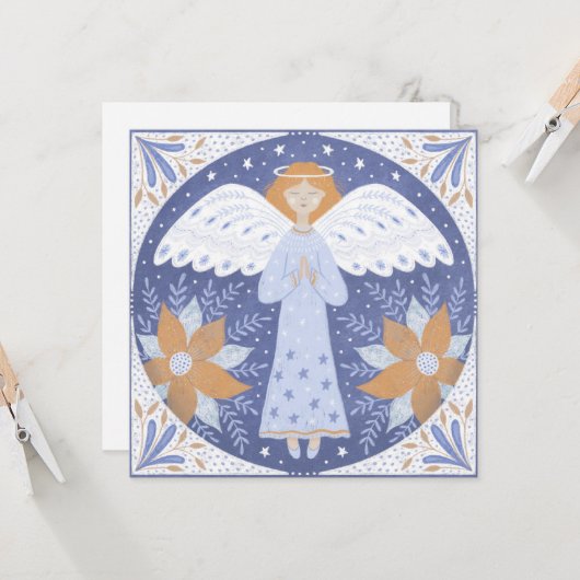 Angel-kerstkaart Kaart (Voorkant / Achterkant in situ)