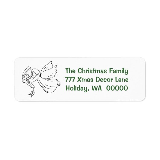 Angel-kerstkaarten Envelope Self-Geadresseerd Etiket (Voorkant)