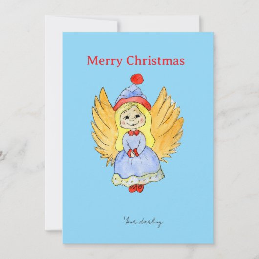 Angel Kerstmis Feestdagenkaart (Voorkant)