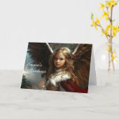 Angel Kerstmis Kaart (Gele Bloem)