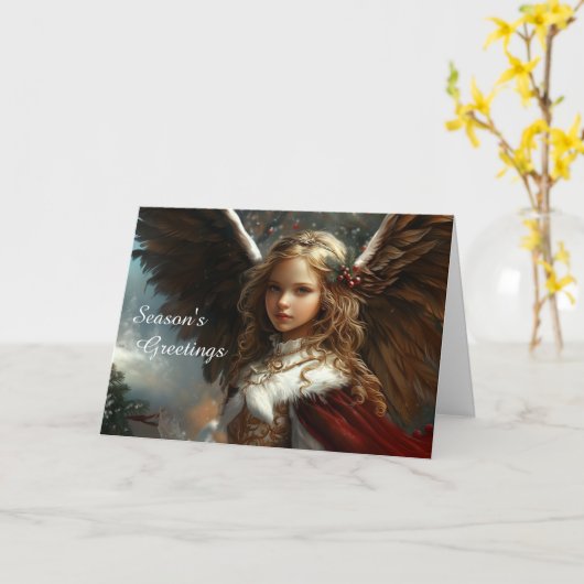 Angel Kerstmis Kaart (Gele Bloem)