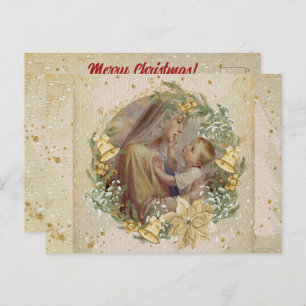 Angel Kerstmoeder en kind Briefkaart