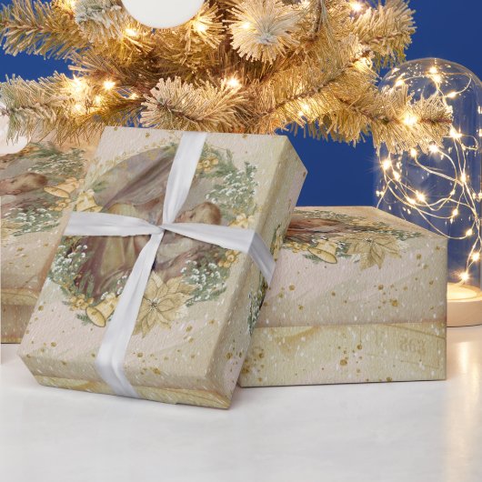 Angel Kerstmoeder en kind Cadeaupapier (Feestdagen)