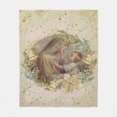 Angel Kerstmoeder en kind Fleece Deken (Voorkant)