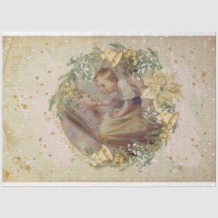 Angel Kerstmoeder en kind Tissuepapier