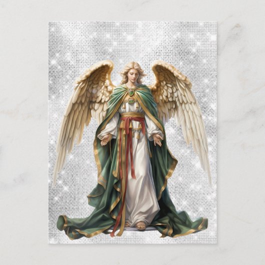 Angel Kerstvakantie Winter Waterverf Briefkaart (Voorkant)