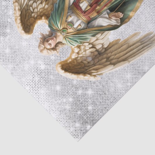 Angel Kerstvakantie Winter Waterverf Tissuepapier (Detail)