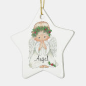 Angel kerstversiering keramisch ornament (Links)