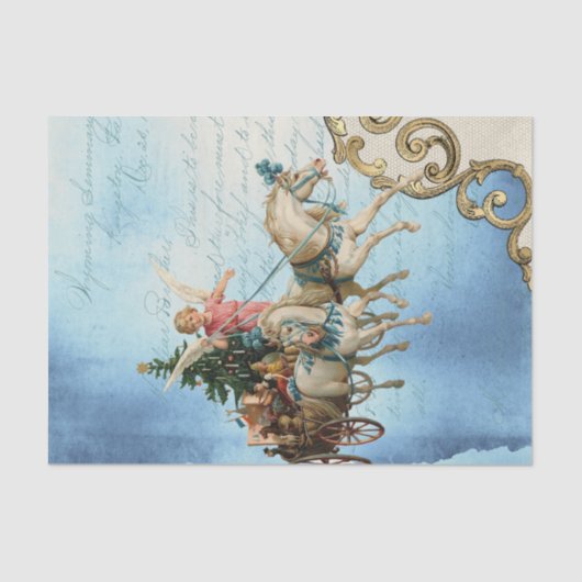 Angel-kerstwagon-ontkoppelingsboot Tissuepapier (Voorkant)