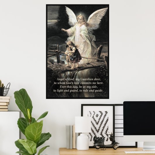 Angel, Kinderen, Brug, gedicht Poster (Thuiskantoor)