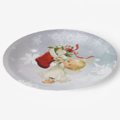 Angel & Kitty Kat Kerst Leuk Papier Borden Papieren Bordje (Gekanteld)
