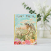  Angel & Lamb Easter Gepersonaliseerd Briefkaart (Staand voorkant)