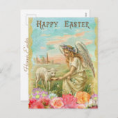  Angel & Lamb Easter Gepersonaliseerd Briefkaart (Voorkant / Achterkant)