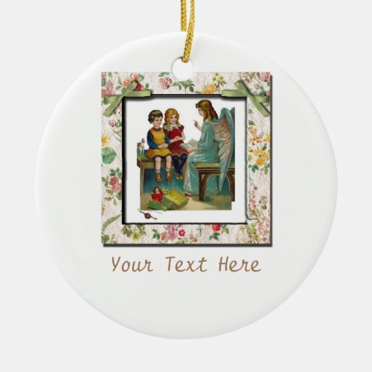 Angel-leerkinderen Keramisch Ornament (Voorkant)