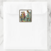 Angel-leerkinderen Vierkante Sticker (Tas)