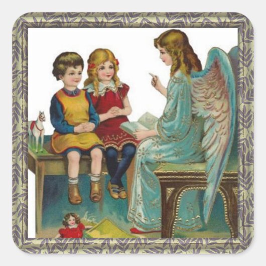 Angel-leerkinderen Vierkante Sticker (Voorkant)