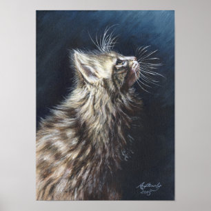 Angel Light Maine Coon Cat Art poster