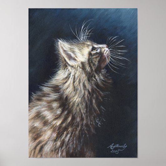 Angel Light Maine Coon Cat Art poster (Voorkant)